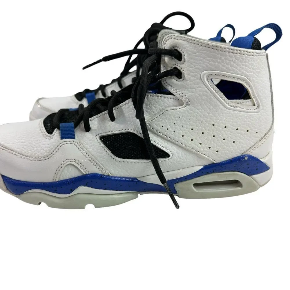 Nike Air Jordan '91 Flight Hyper Royal White Black Basketball Sneaker, Size 5.5Y - Picture 4 of 13